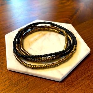 Anthropologie black & gold wrap bracelet
